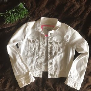 Abercrombie & Fitch White Short Jean Jacket M